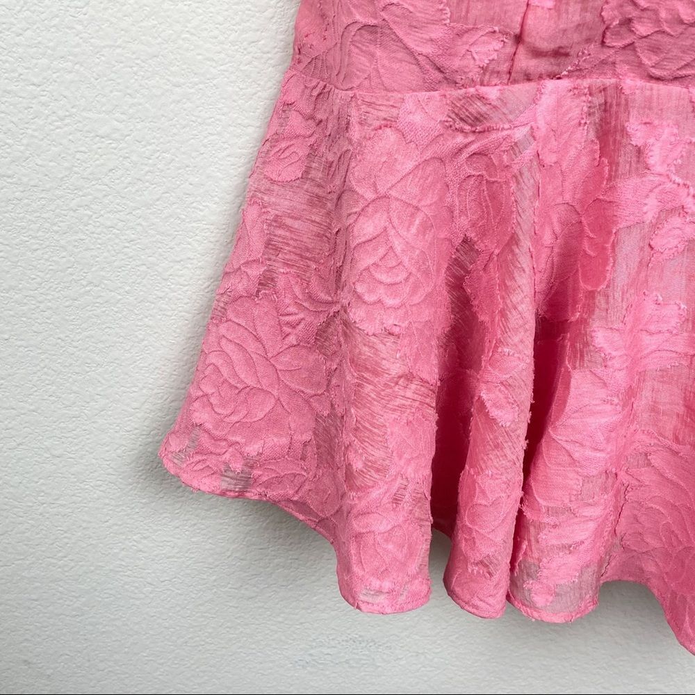 Pink Ruffle Strapless Dress - Picture 5 of 9